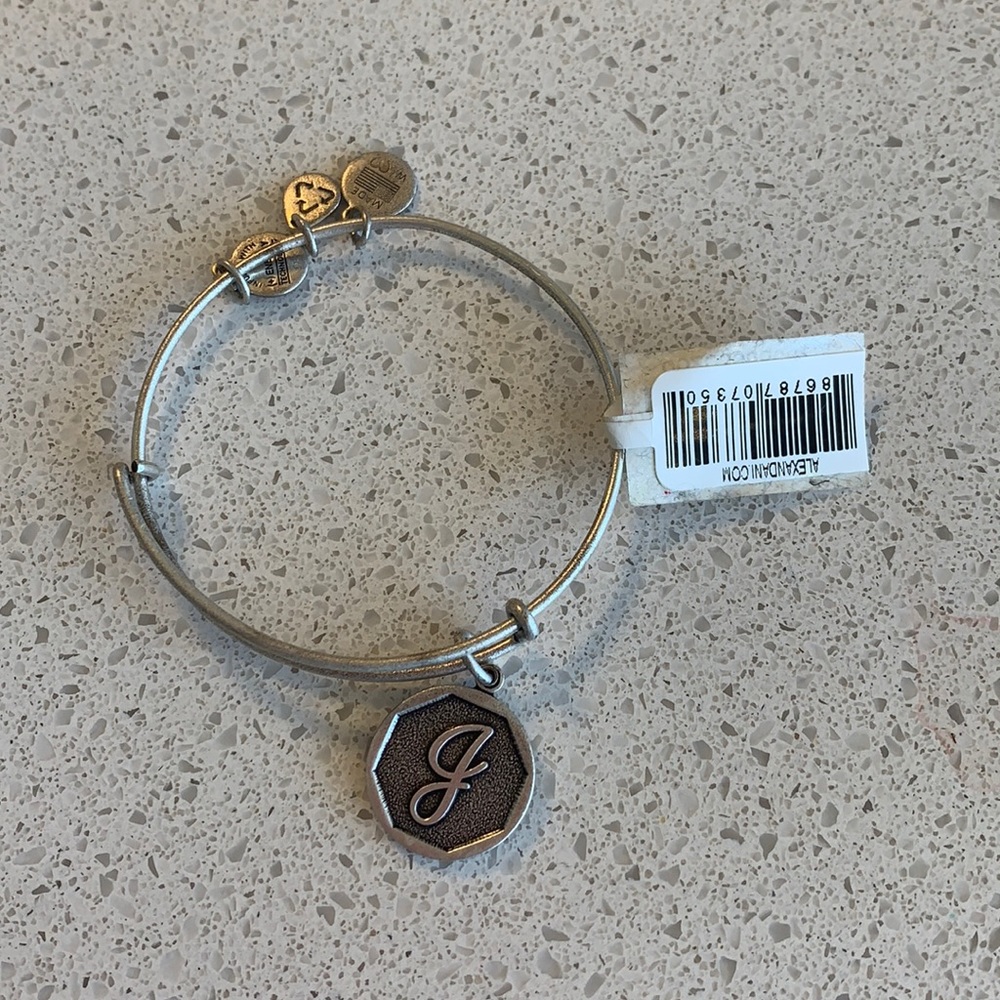 Alex and Ani mixed metal J charm bracelet